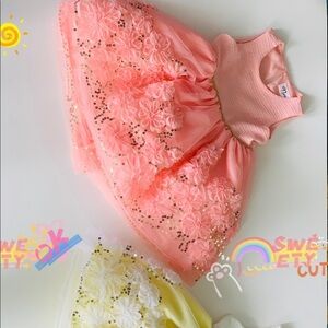 Girls BUNDLE  Formal Dresses both Pink and Yellow